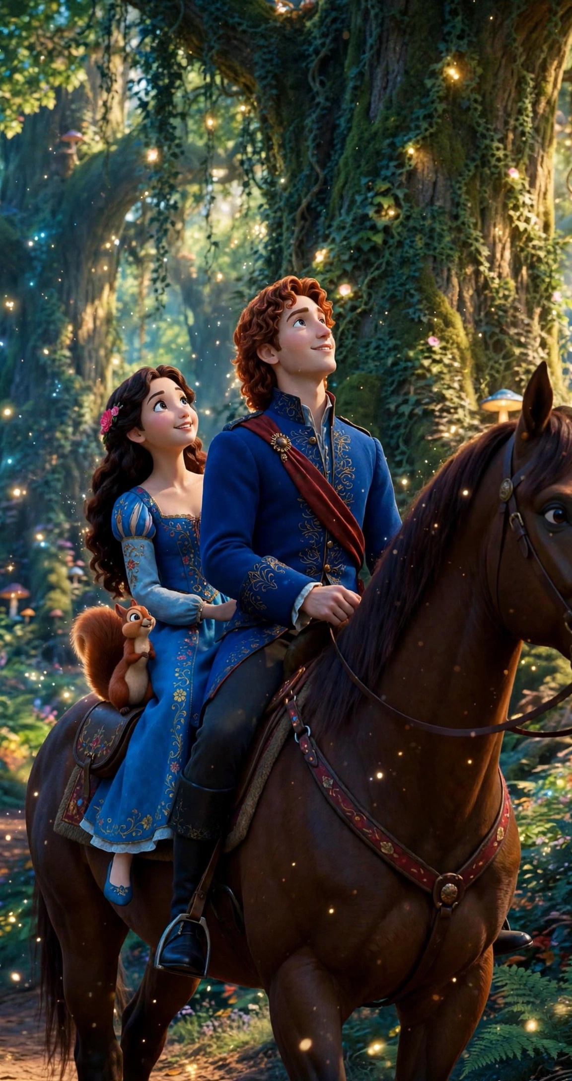 Riding through the sparkling forest